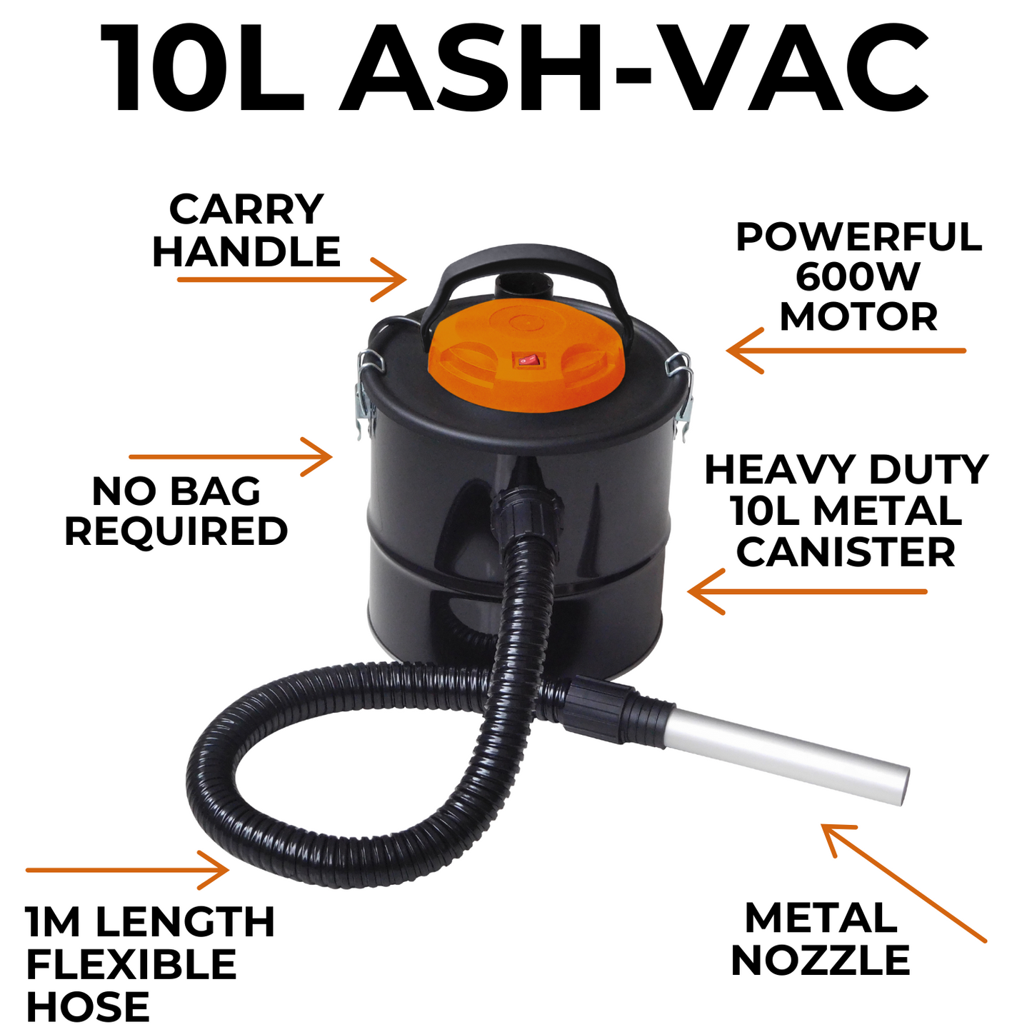 Dirty Sucker - Ash Vacuum Cleaner - 10L - 600w