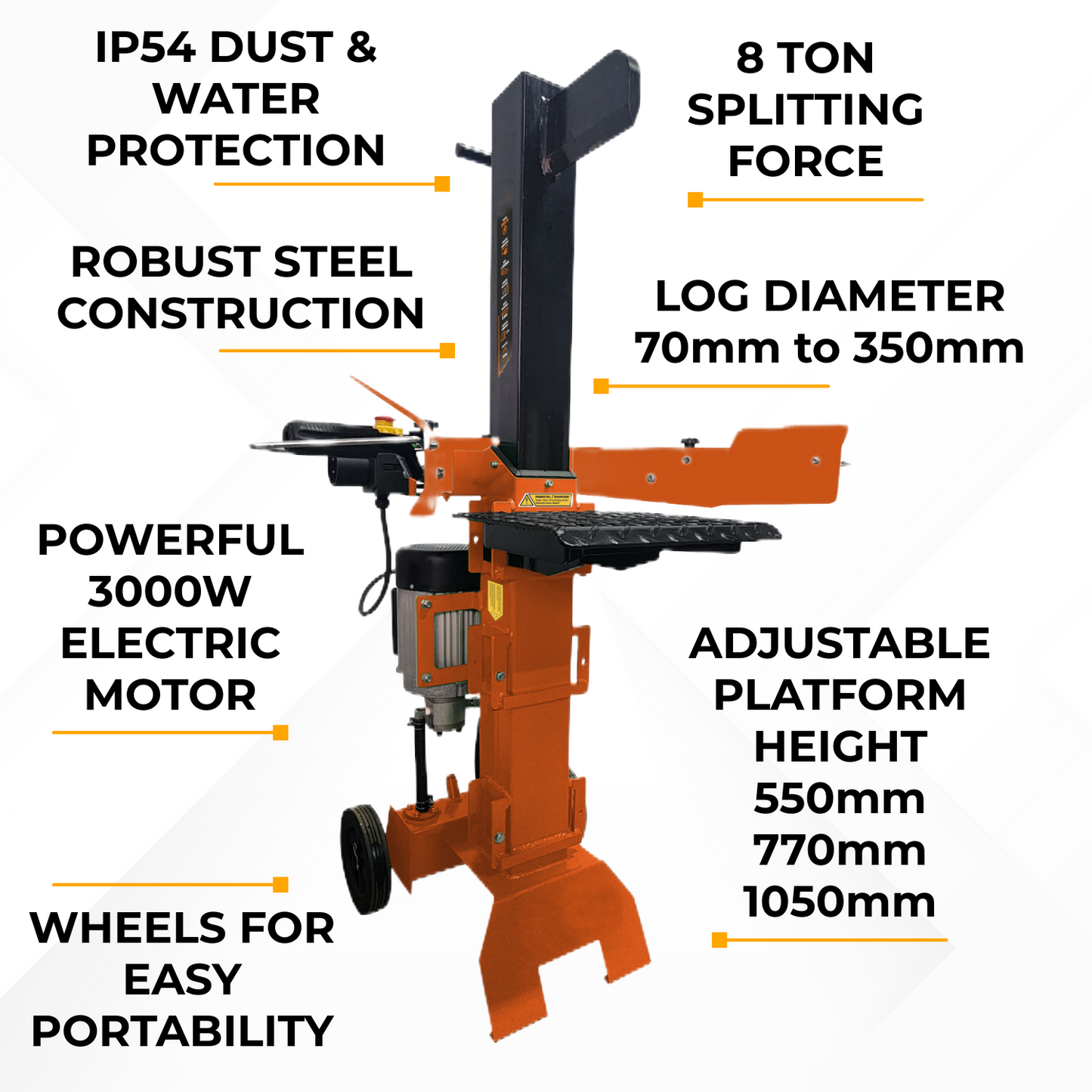 Lazy-Log - 8 Ton - Vertical Electric Log Splitter
