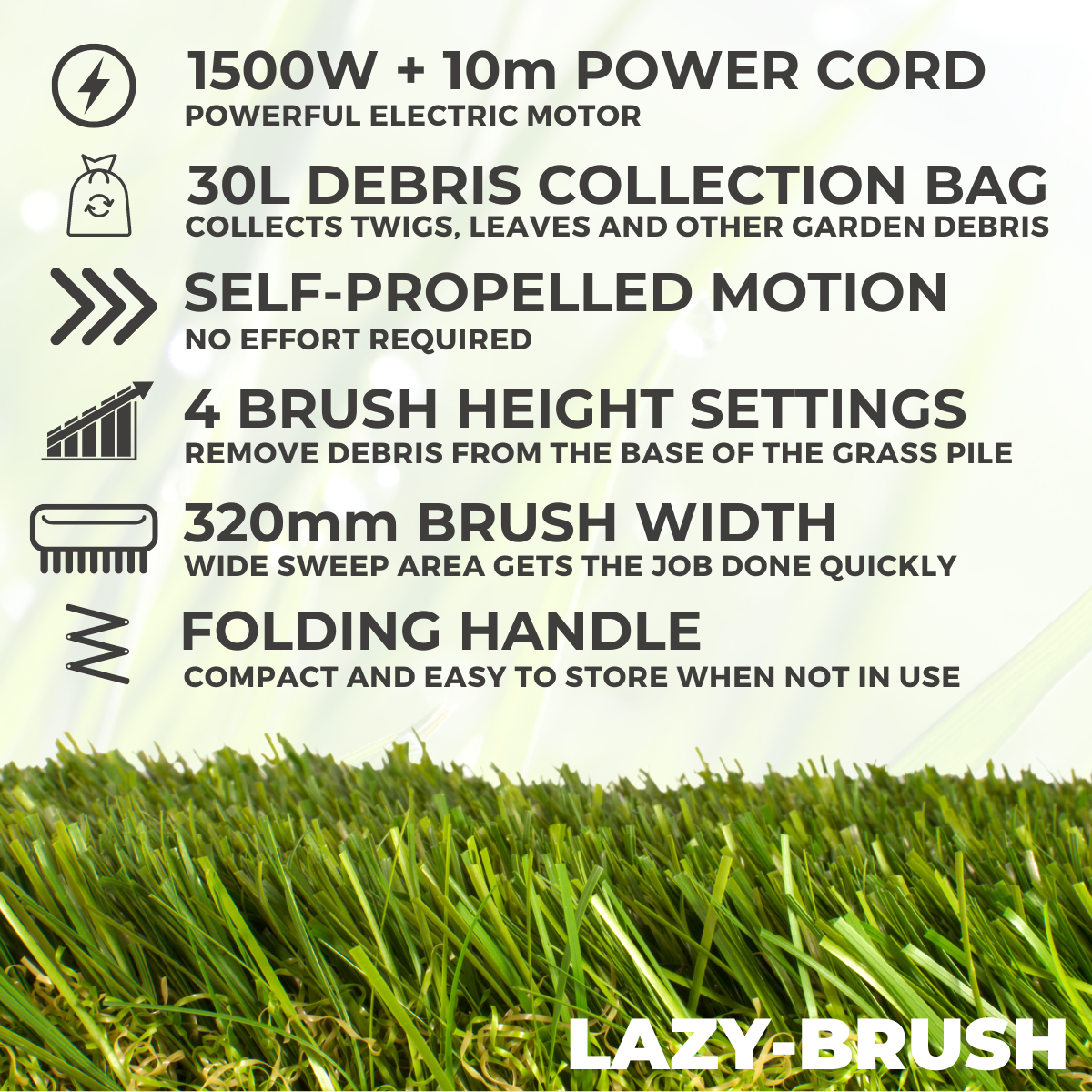 GRADE B: Lazy-Brush - Electric Artificial Grass Brush
