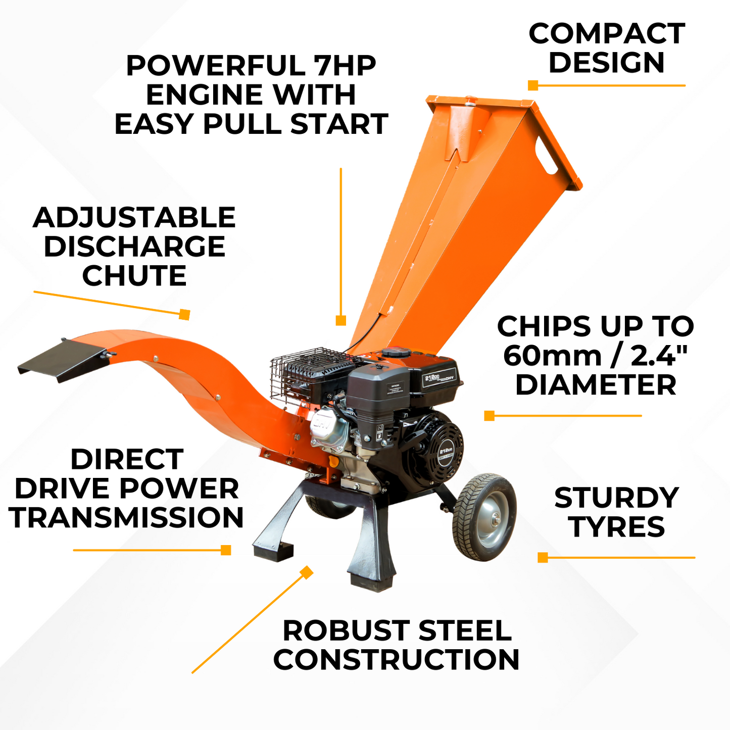 Lazy-Shred - 7hp Petrol Wood Chipper