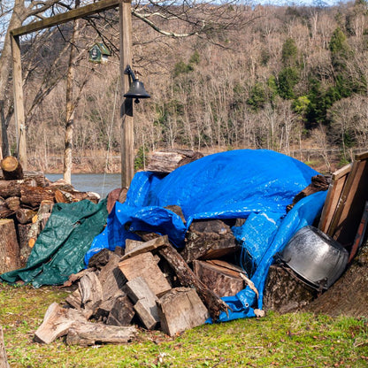 Tarpaulin Waterproof Ground Sheet Cover With Metal Fixing Eyelets & Rope Reinforced Hems