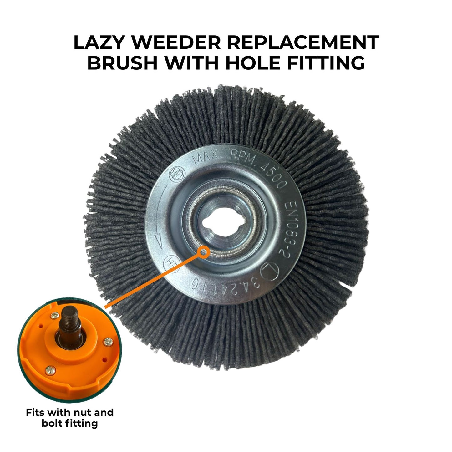Replacement Nylon brush For Lazy-Weeder - Nut And Bolt Fitting