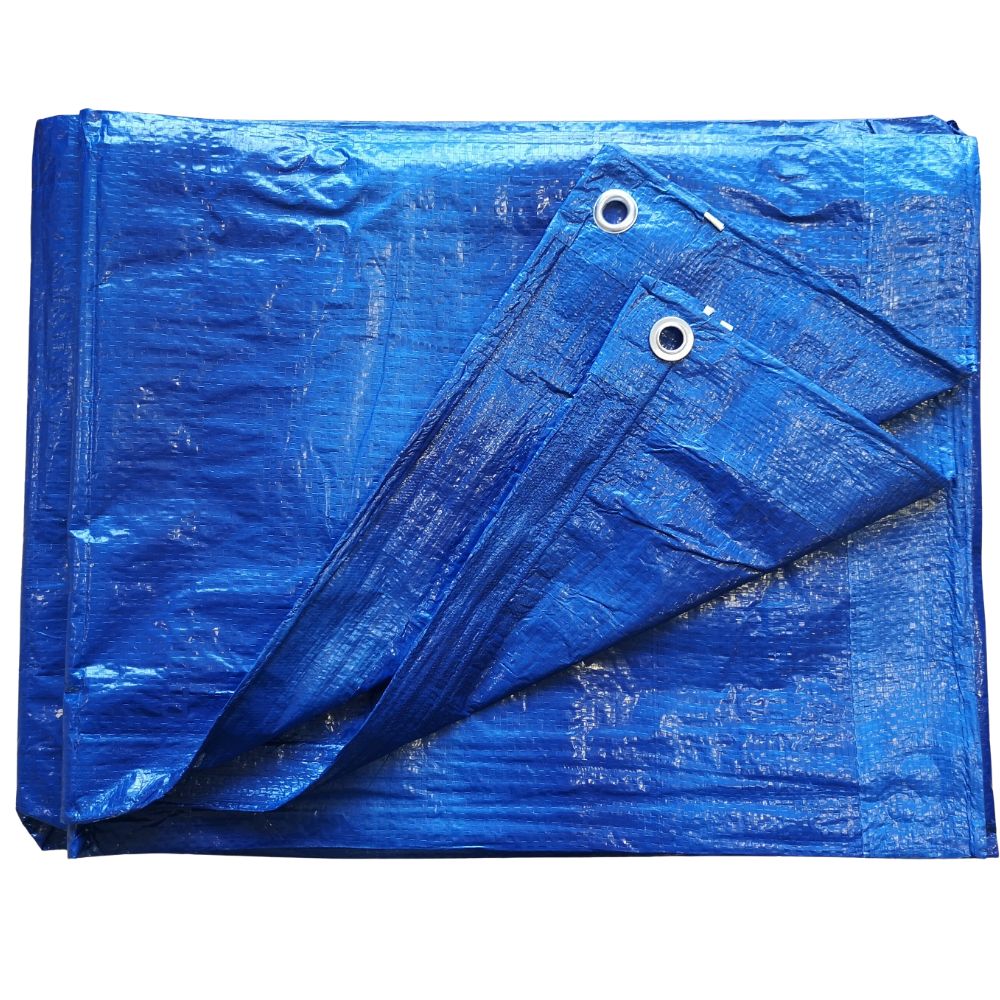 Tarpaulin Waterproof Ground Sheet Cover With Metal Fixing Eyelets & Rope Reinforced Hems