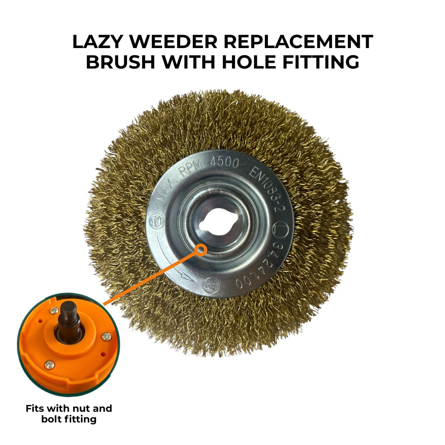 Replacement Wire Brush For Lazy-Weeder - Nut And Bolt Fitting