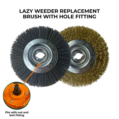 Replacement Nylon and Wire Brushes For Lazy-Weeder - Nut And Bolt Fitting