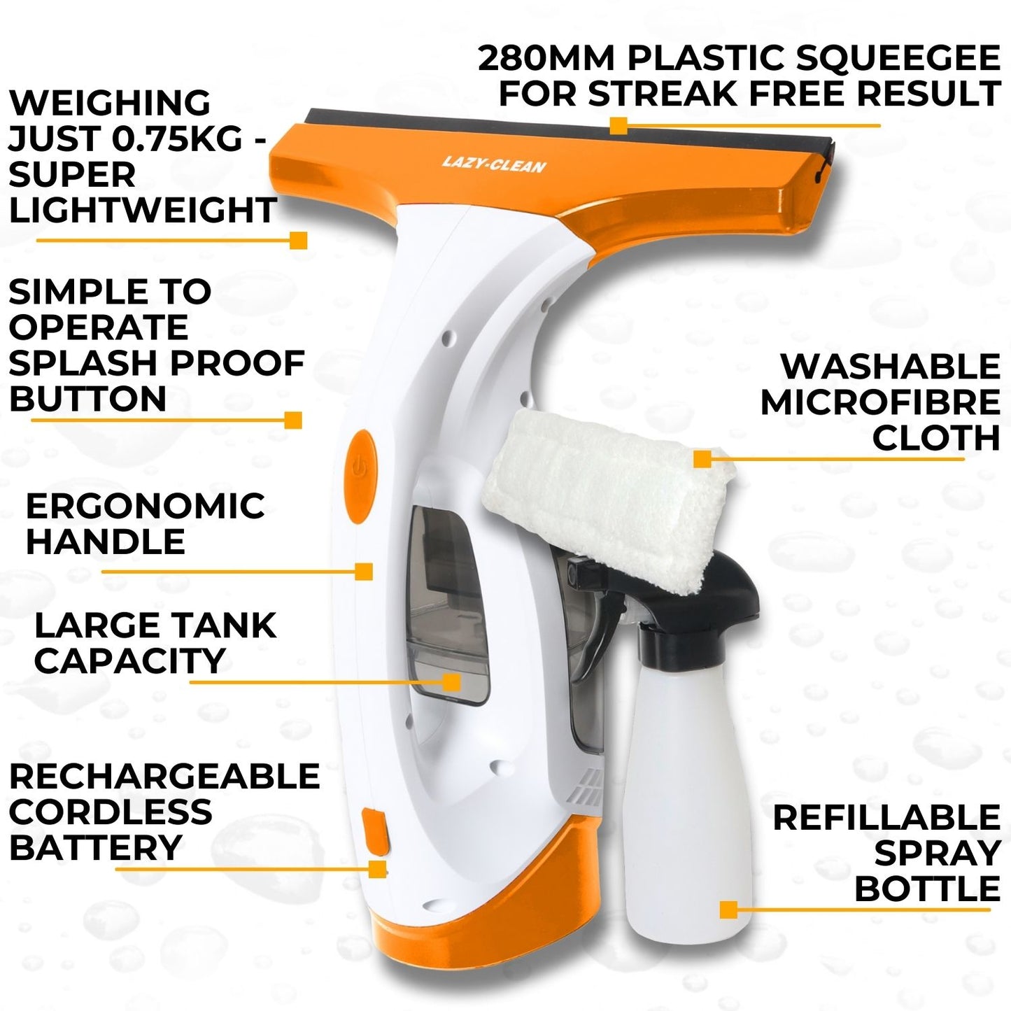 Lazy-Clean Cordless Window Vacuum - 280mm Wide