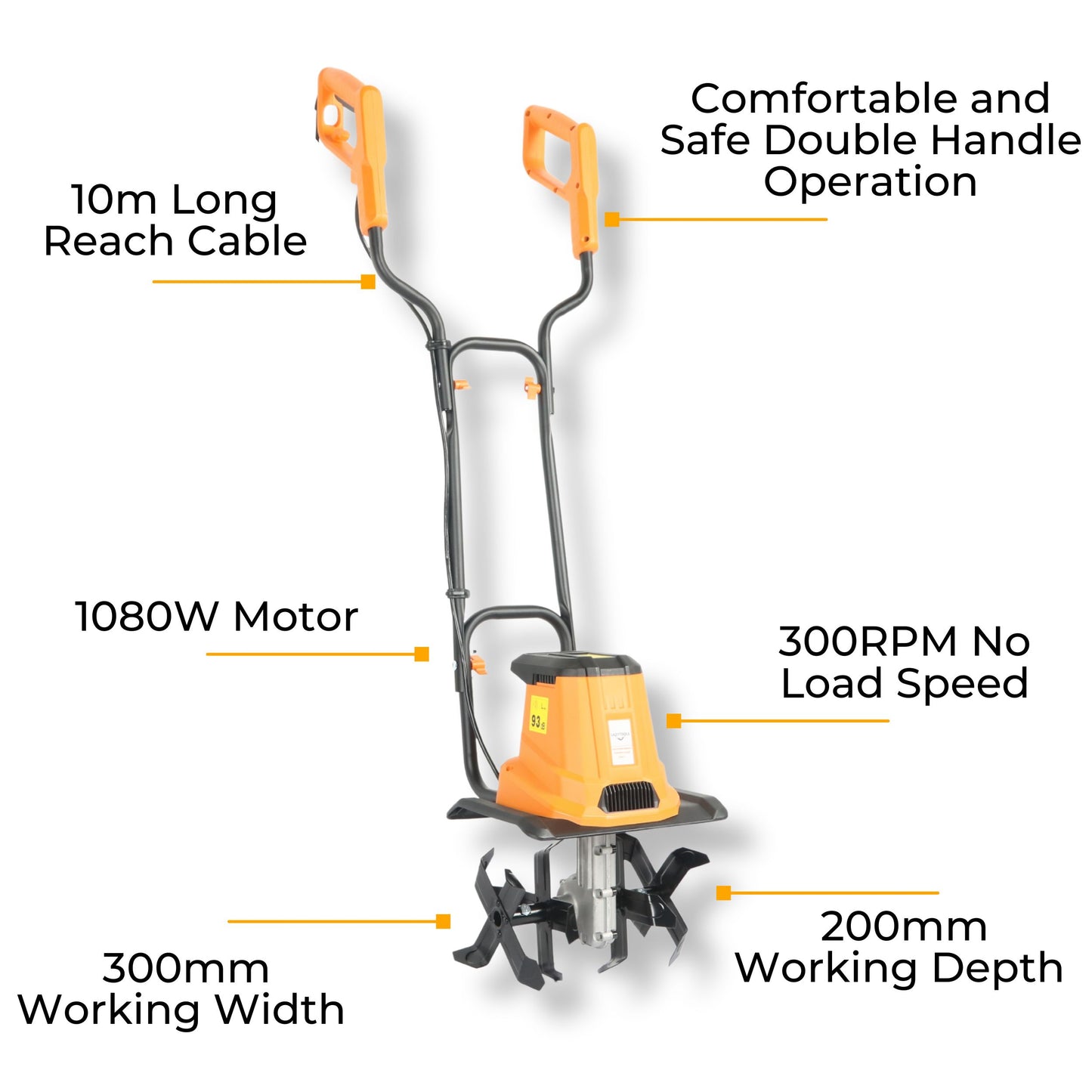 Lazy Tiller - 1080W Electric Soil Tiller