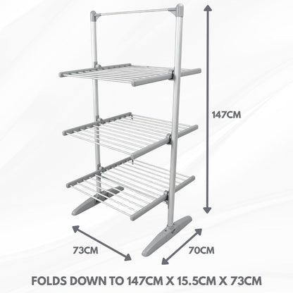 Lazy-Dry Electric Clothes Dryer with Cover - 3 Tier - 36 (21m) Heated Rails