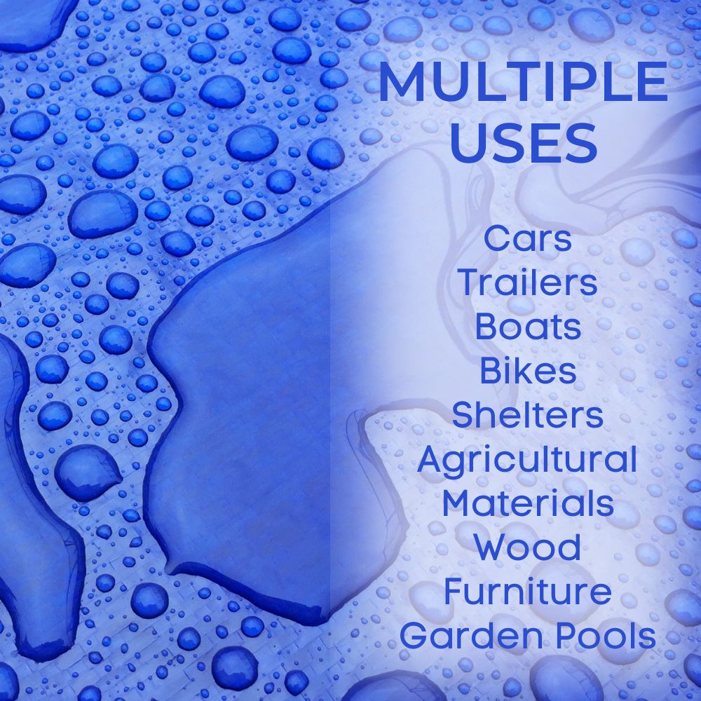 Tarpaulin Waterproof Ground Sheet Cover With Metal Fixing Eyelets & Rope Reinforced Hems