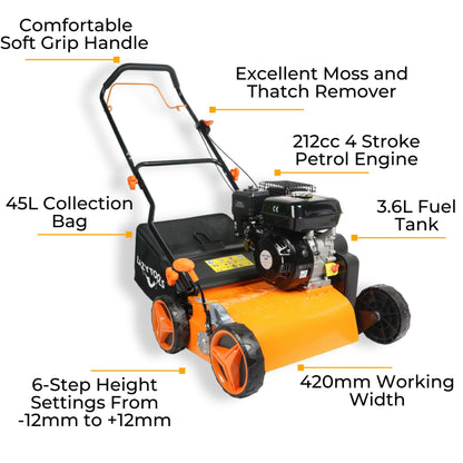 Lazy-Scarify Pro - 2-in-1 Petrol Scarifier and Raker