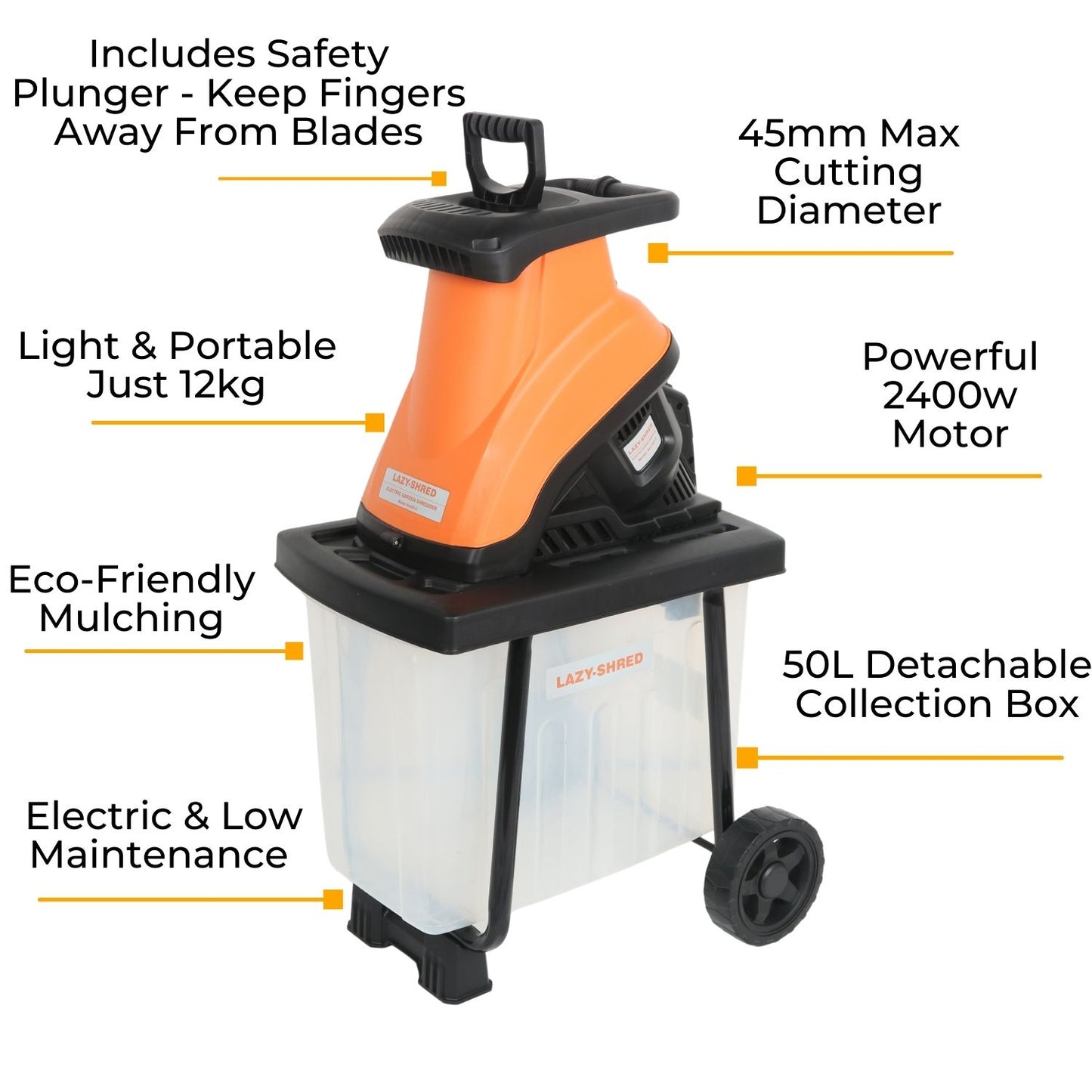 Lazy-Shred - Electric Garden Shredder with Collection Box