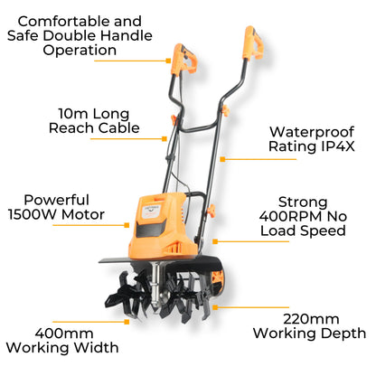 Lazy Tiller - 1500W Electric Soil Tiller