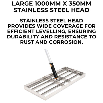 Lawn Levelling Rake Lute - 100cm x 35cm