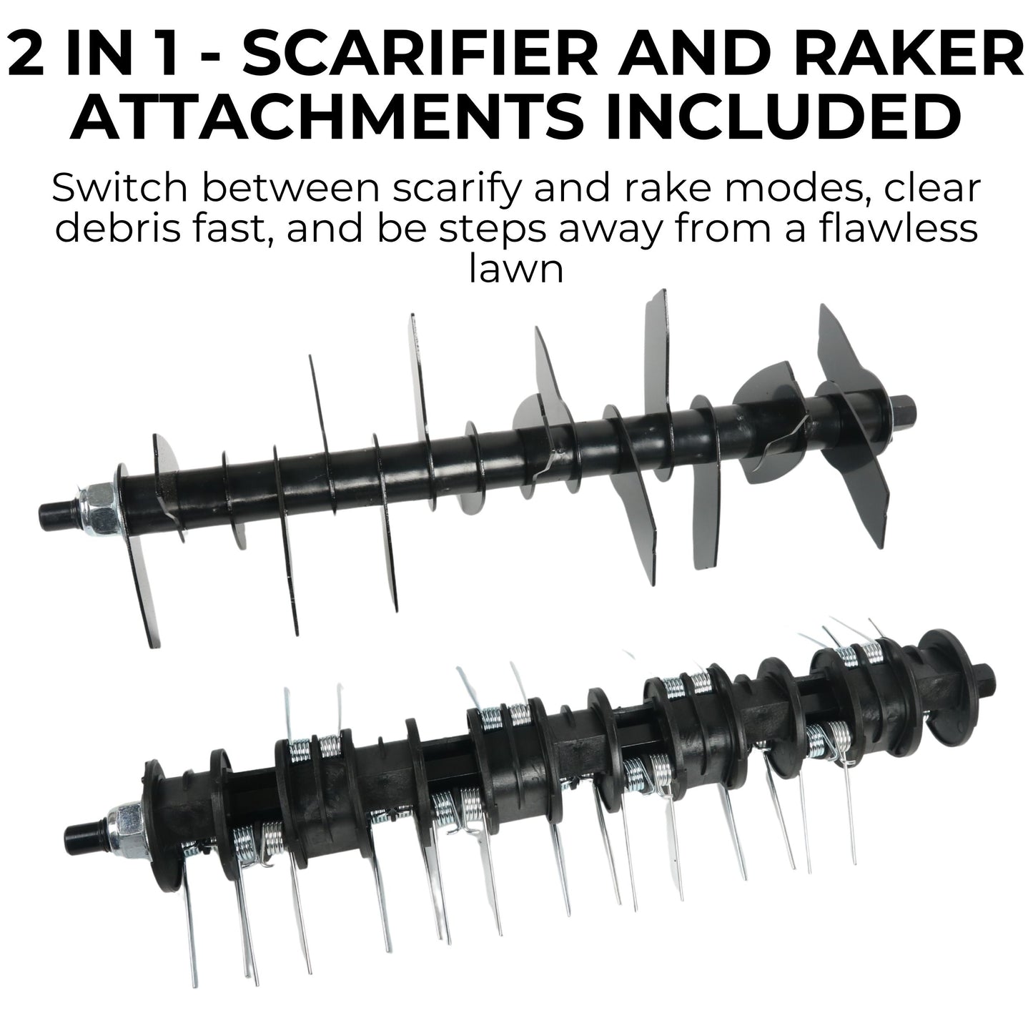 Lazy-Scarify Pro - 2-in-1 Petrol Scarifier and Raker