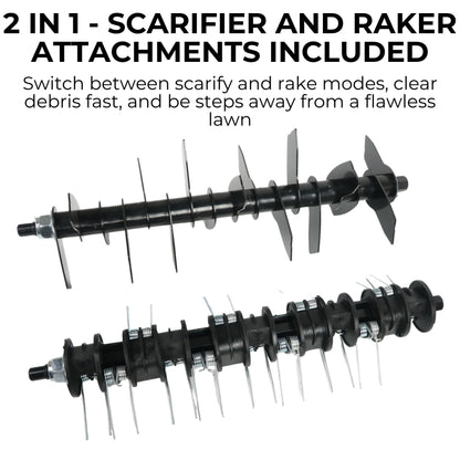 Lazy-Scarify Pro - 2-in-1 Petrol Scarifier and Raker