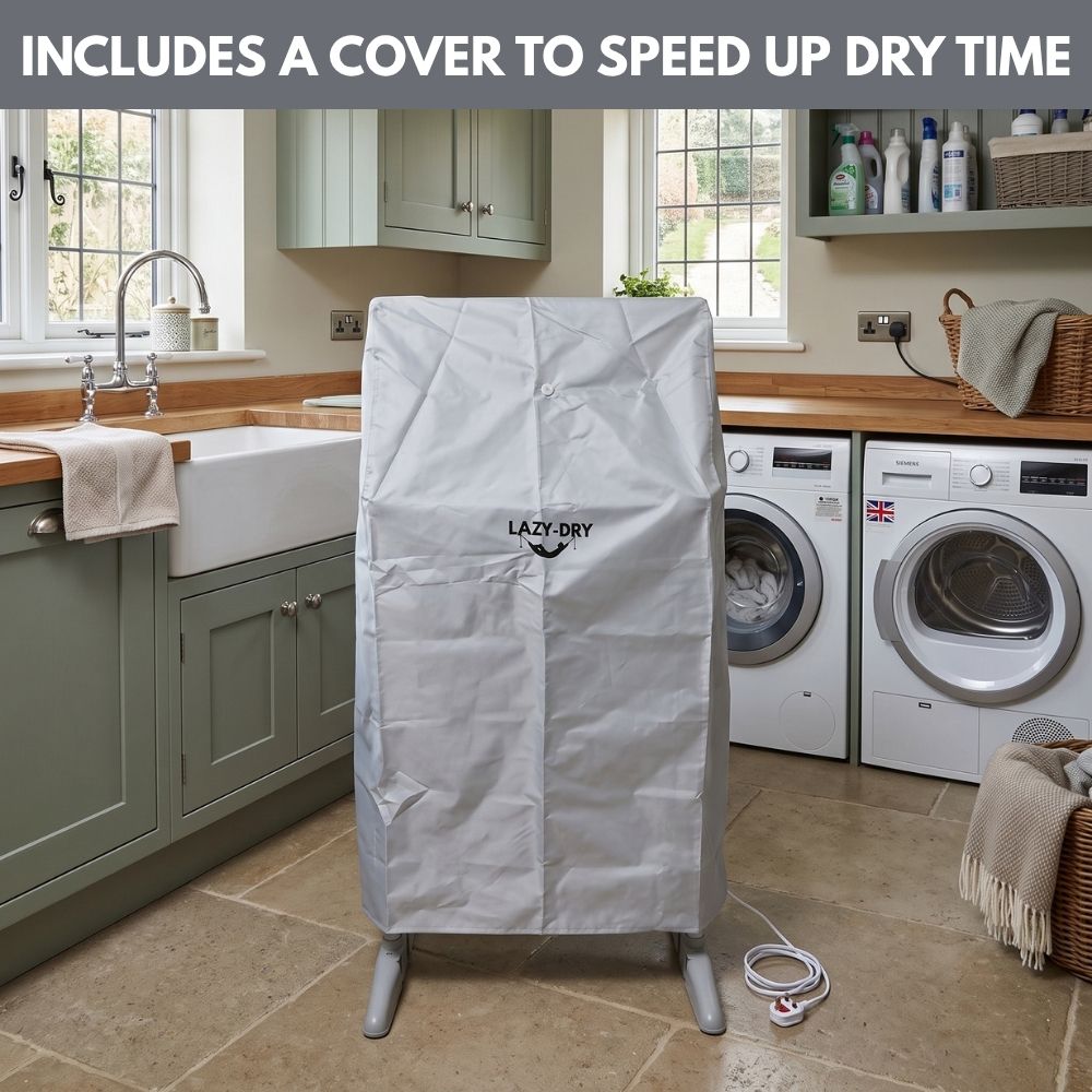 Lazy-Dry Electric Clothes Dryer with Cover - 3 Tier - 36 (21m) Heated Rails