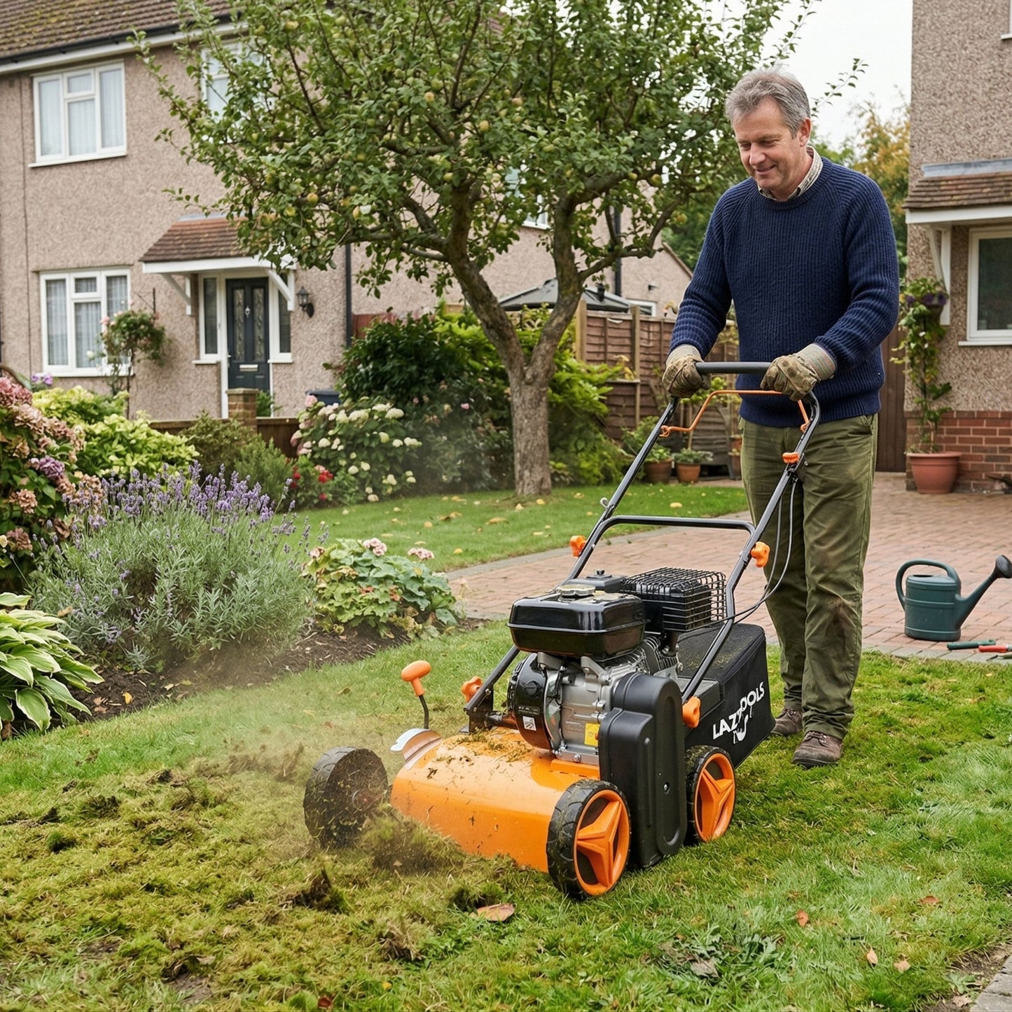 Lazy-Scarify Pro - 2-in-1 Petrol Scarifier and Raker
