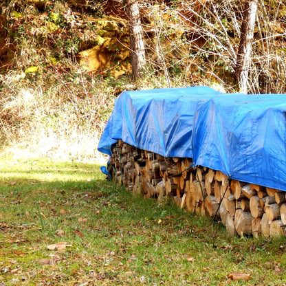 Tarpaulin Waterproof Ground Sheet Cover With Metal Fixing Eyelets & Rope Reinforced Hems