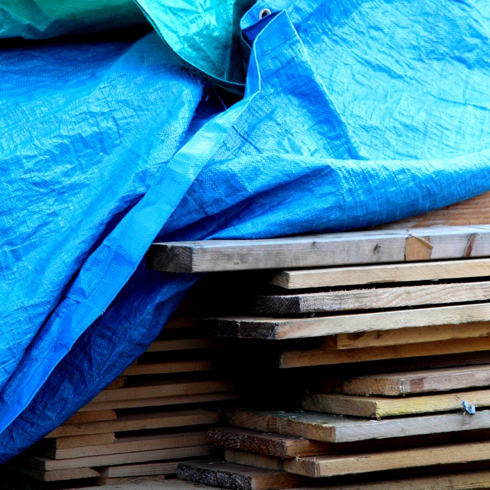 Tarpaulin Waterproof Ground Sheet Cover With Metal Fixing Eyelets & Rope Reinforced Hems