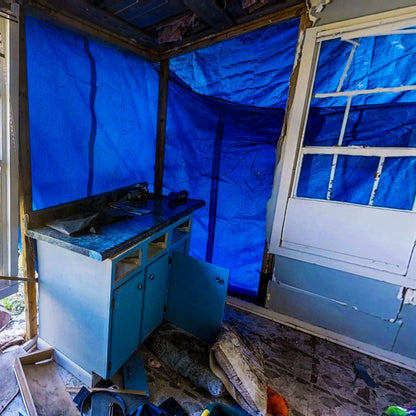 Tarpaulin Waterproof Ground Sheet Cover With Metal Fixing Eyelets & Rope Reinforced Hems