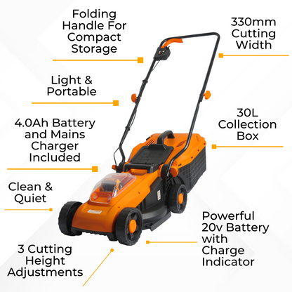 Lazy-Mow Unplugged - Cordless Rotary Lawnmower