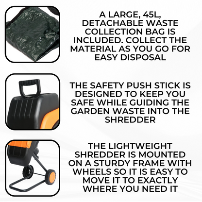 Lazy-Shred - Electric Garden Shredder with Collection Bag