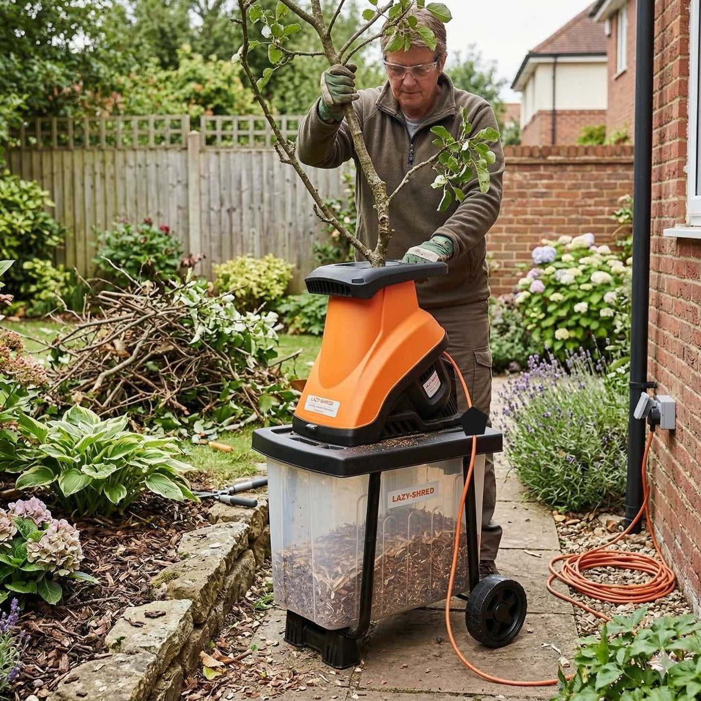 Lazy-Shred - Electric Garden Shredder with Collection Box