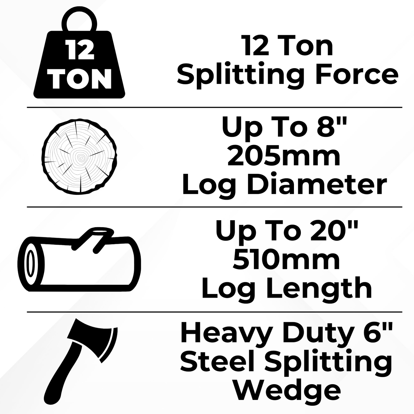 Lazy-Log - 12 Ton - Petrol Log Splitter - Trailer Mounted